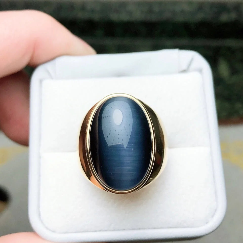 ANILLO OVALADO AZUL