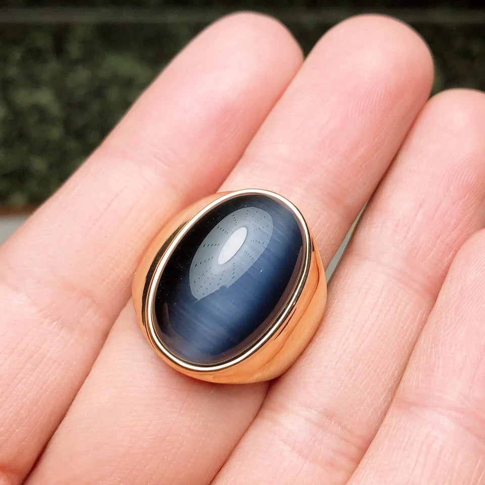 ANILLO OVALADO AZUL