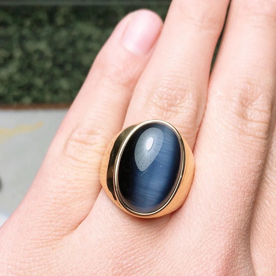 ANILLO OVALADO AZUL