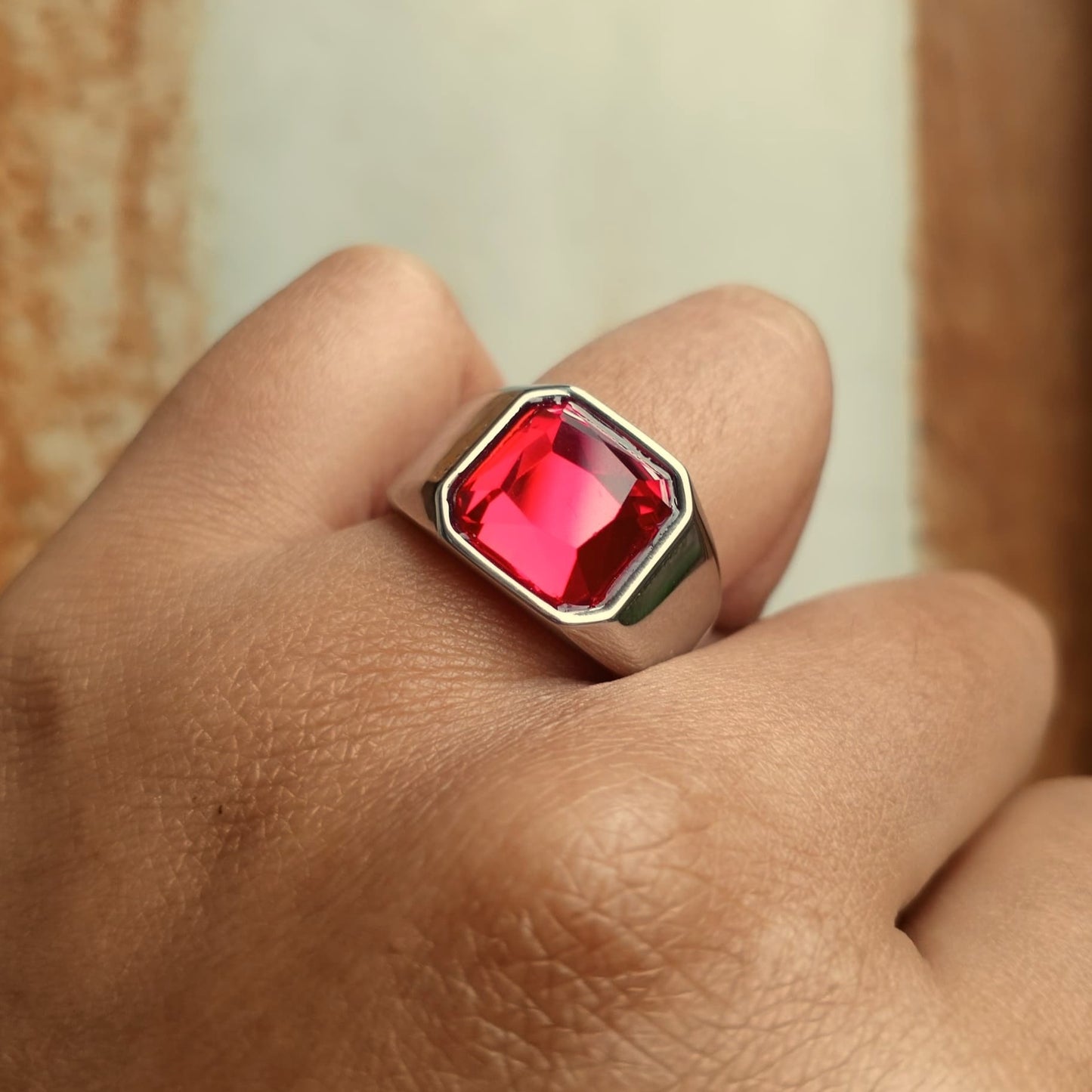 ANILLO PIEDRA ROJA