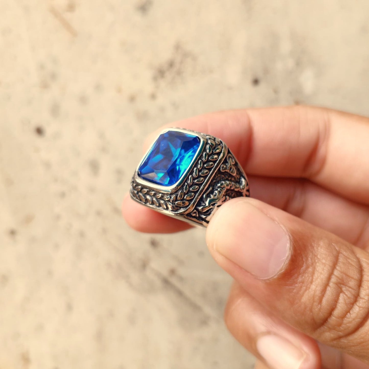 ANILLO PIEDRA AZUL DRAGON