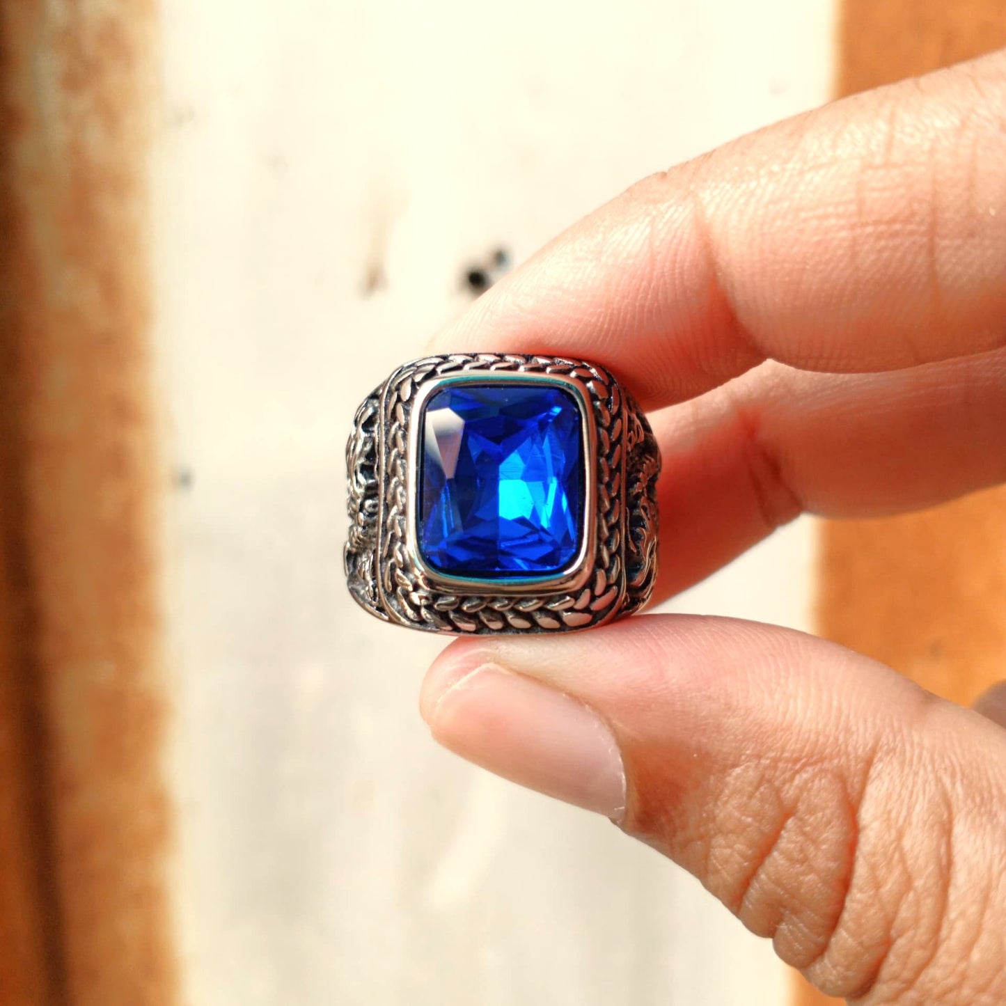 ANILLO PIEDRA AZUL DRAGON