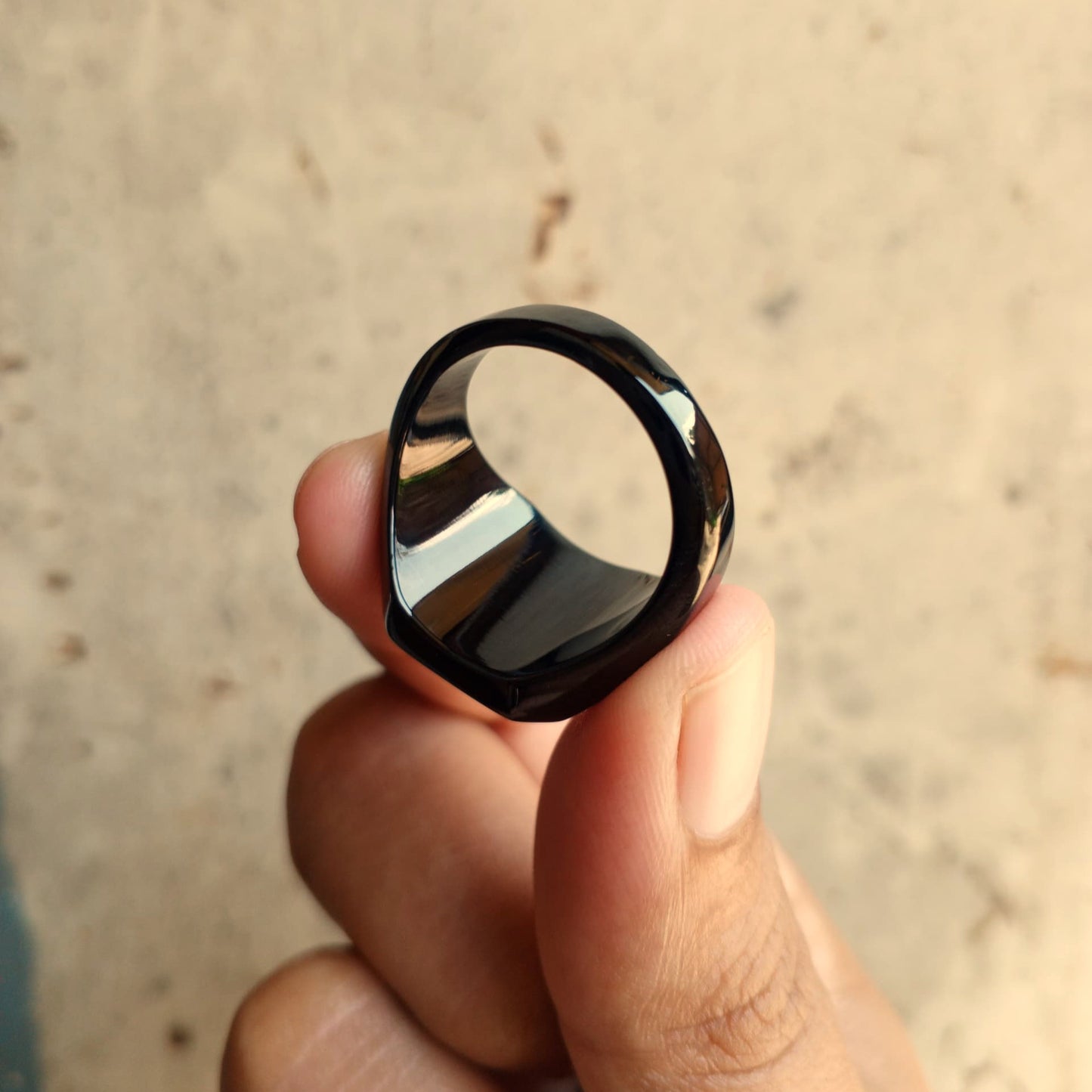 ANILLO ELEGANTE NEGRO PIEDRA NEGRA