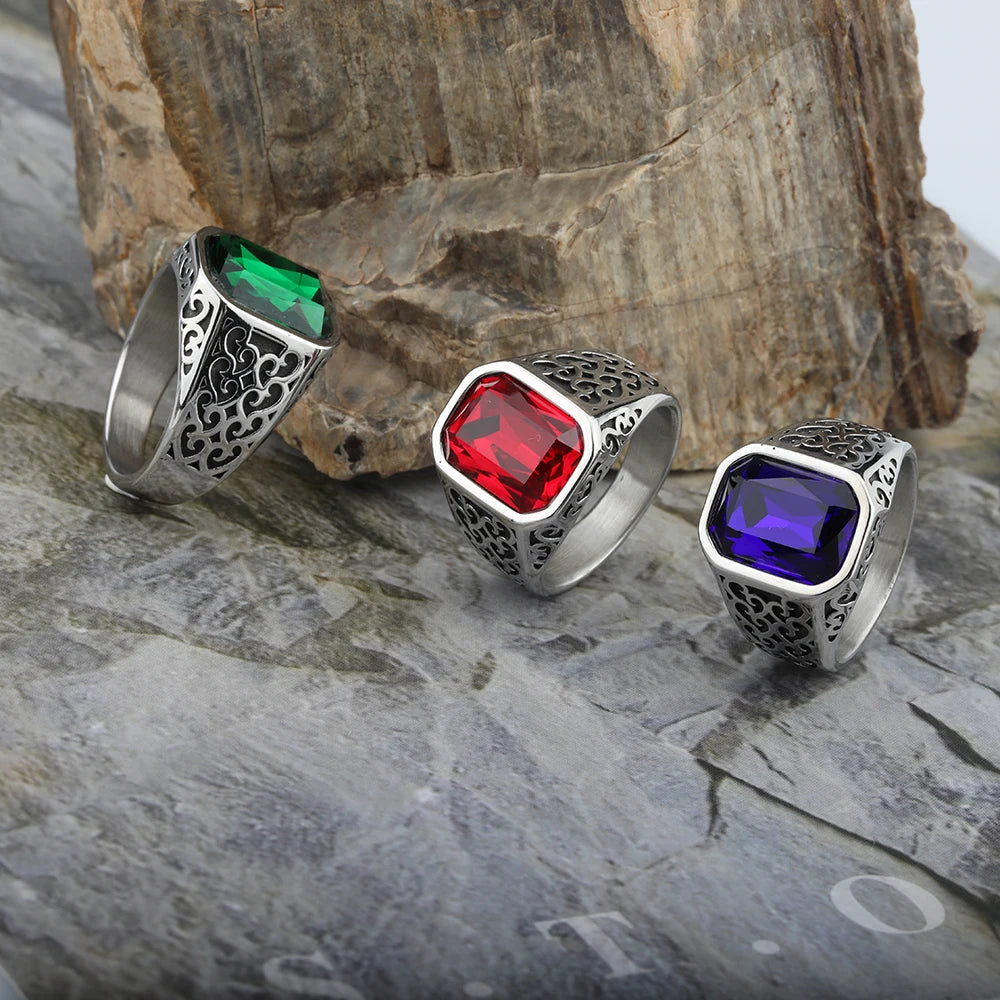 ANILLOS VINTAGE PIEDRAS COLORES