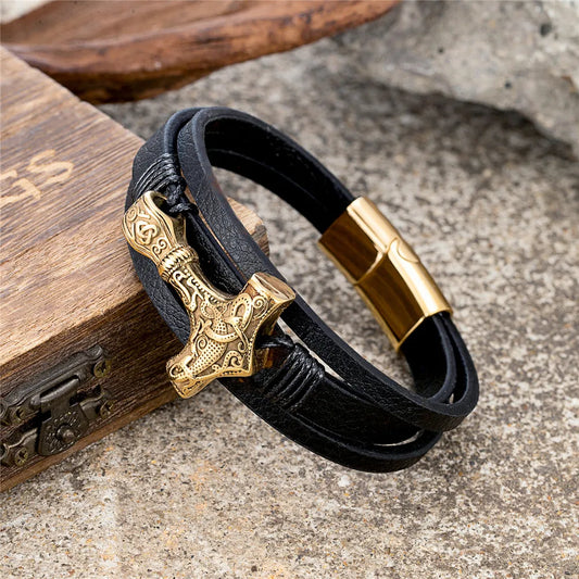 PULSERA TRIPLE MARTILLO DE THOR