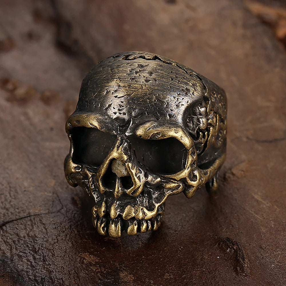 ANILLO CALAVERA DORADO