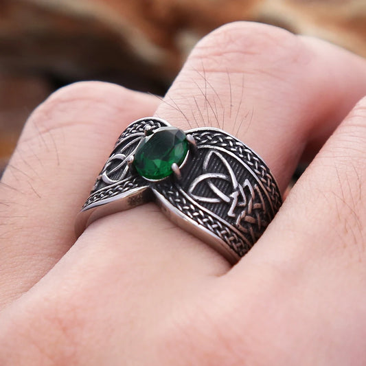 ANILLO PIEDRA VERDE VIKINGO