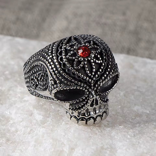 ANILLO CALAVERA CON CIRCON