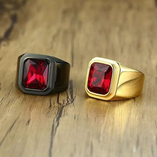 ANILLO PIEDRAS ROJA